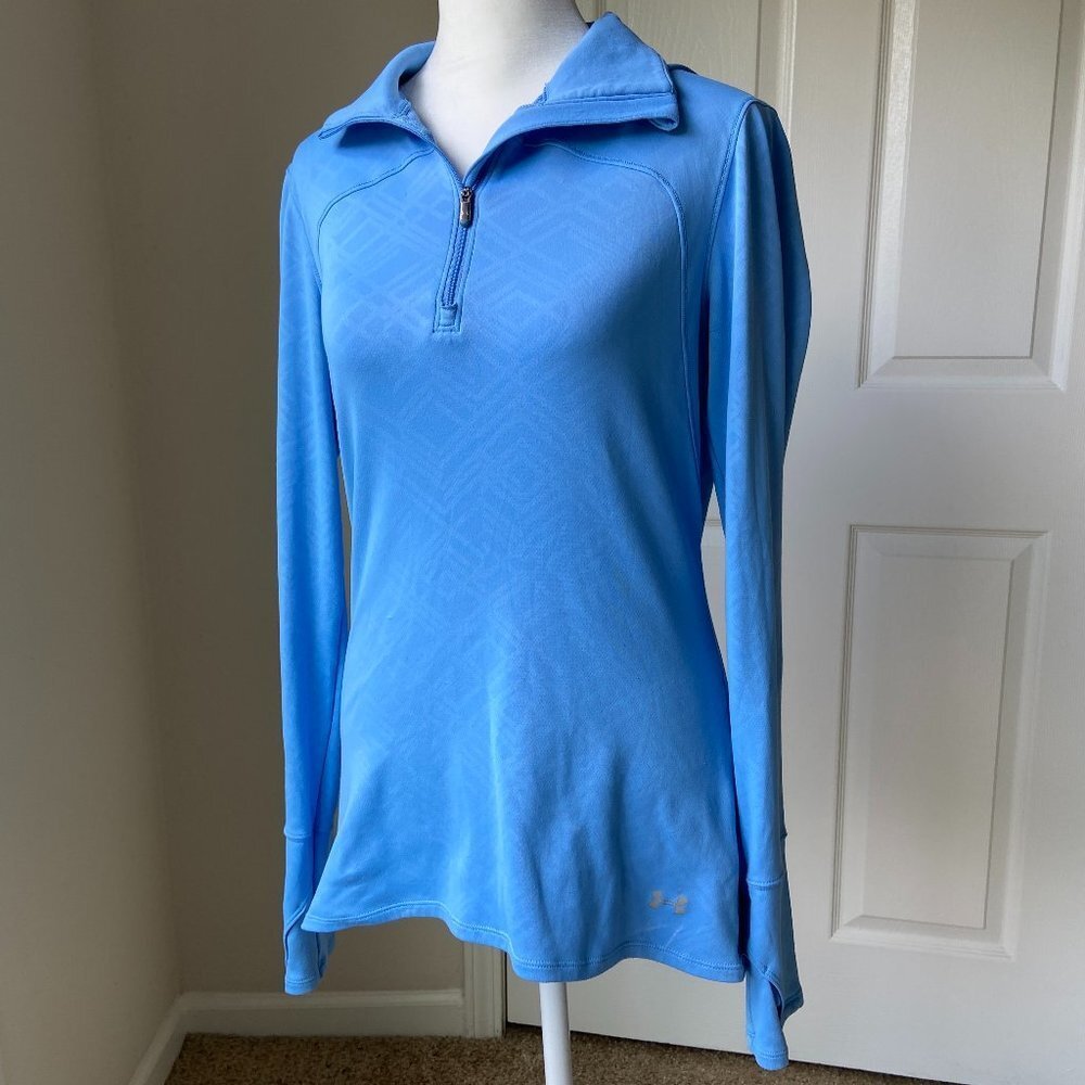 Under Armour Light Blue Long Sleeve 1/4 Zip Performance Top